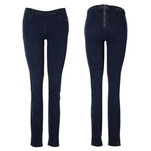 Madewell Back Zip Flat Front Dark Wash Stretchy Skinny Jeggings Jeans Size 27